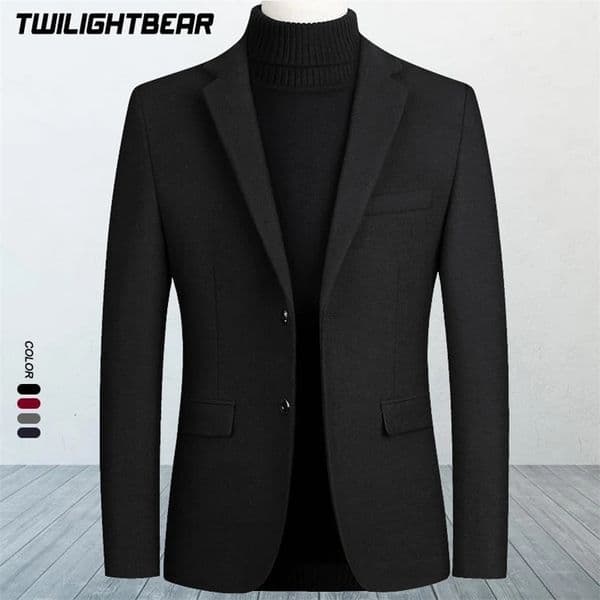 Mens Suits Blazers Wool Male Suit Jacket Oversized Solid Business Casual Winter Men Clothing Wedding Coat 4XL BFJ002 231123