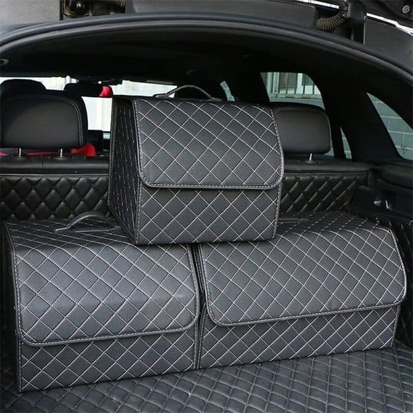 Food Savers Storage Containers Car Trunk Organizer Box Auto Multiuse Tools Large Capacity Bag Stowing Tidying Leather Folding Emergency 230307
