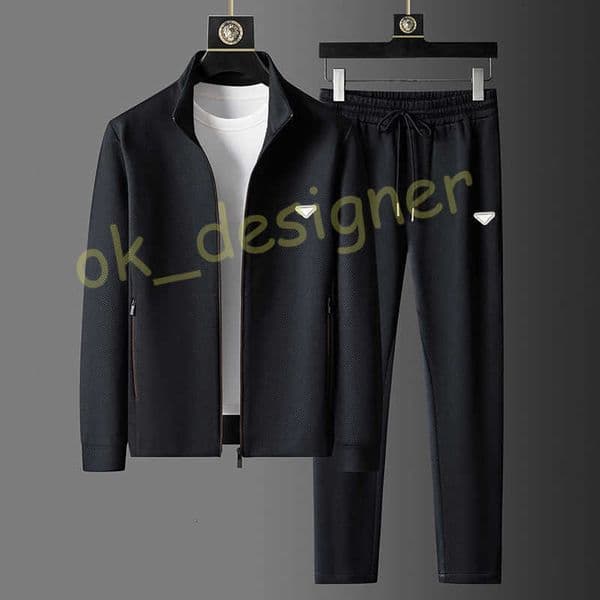 Designer Men's Tracksuits New Sports Suit for Men Casual Breathable High-end Jacket with Stand Collar Zipper Cardigan and Long Pants two pieces set