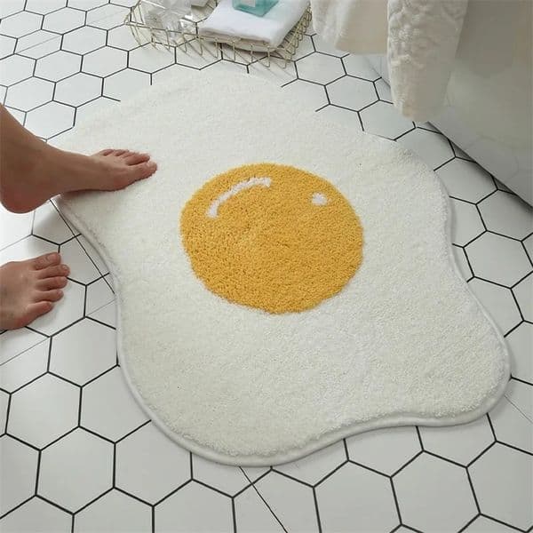 Carpet Poached Egg Shape Funny Entrance Non slip Bath Mat Kitchen Rug Chidren Modern Home Decoration Door 231124bj