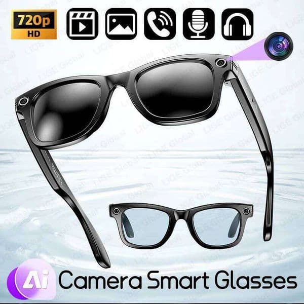 LIGE Camera Smart Sunglasses Video Recording AI Photo Recognition Eyeglasses Wireless Bluetooth Call Glasses Sports Headphones