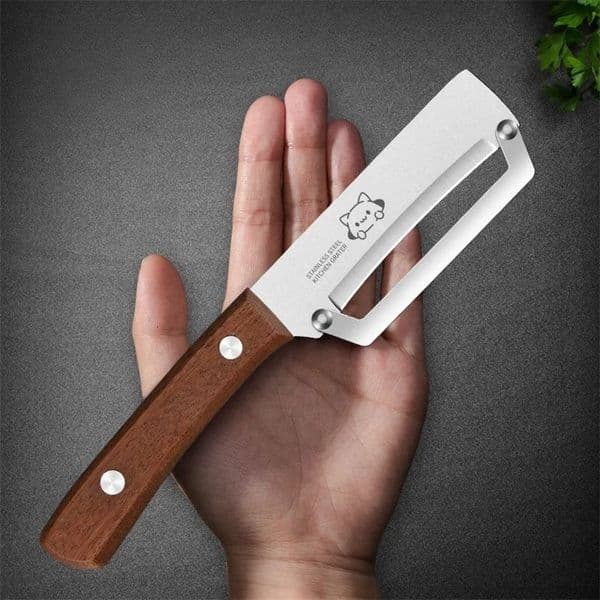Wooden Handle Paring Knife High Appearance Kitchen Special Fruit Planer Sugarcane Paring Knife Household Thick Scraping Tools 250220