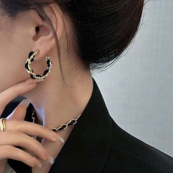 Viral Black Stud Earrings Trending High Quality Jewelry for Women