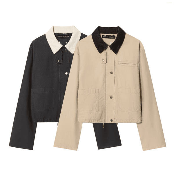 Women's Jackets 2025 Autumn Casual Fashion Coat Retro Temperament Simple Outerwear Tops Long-Sleeved Lapel Workwear Style Jacket