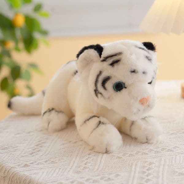 23cm Cute Stuffed Animal Baby Tiger White Siberian Tiger Plush Toy Emulational Plushies Soft Doll Room Decor Gift for Girl Boy 250922BJ