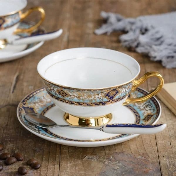 Coffee cup sauce British style premium bone Chinese coffee and retro European afternoon tea black 250422