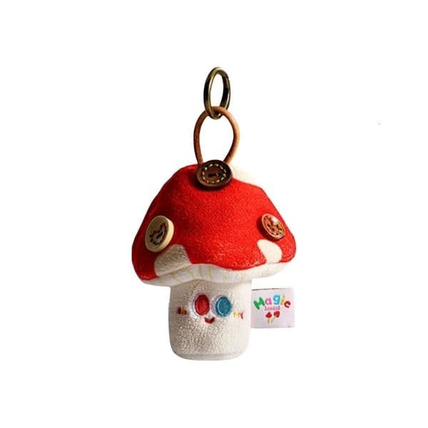 Pink cute mushroom bag pendant girls keychain decoration niche high end feeling doll backpack peripheral hanging accessories 250609