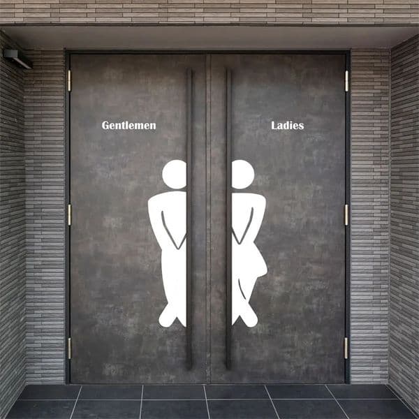 Bathroom wall stickers combination for ladies and gentlemens toilets door 1002 240520