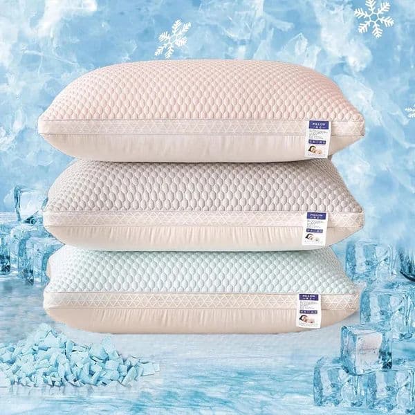 1PC Summer Cooling Ice Silk Pillow Breathable Mesh Edges 3D Ergonomic Cervical Support Core for Home el 250813