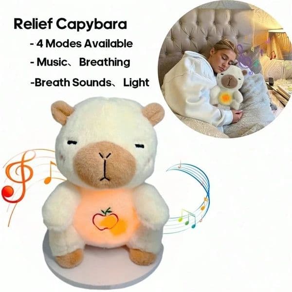 2026 New 4 MODES Original Plush And Otter Toy Sleeping Time Baby Breathing Anxiety Relief Capybara Sensory Toys With Hug Stuffed Toys