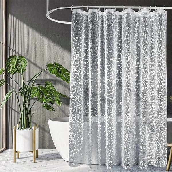 PEVA Pebble Shower Curtain Transparent Lining Waterproof Bathtub Bathing Cover Cobblestone Bathroom Bath Curtains Liner 250214