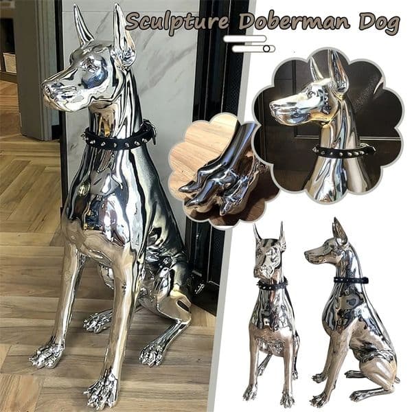Home Decor Sculpture Doberman Dog Small Size Art Animal Statues Figurine Room 18x10x5cm 240520