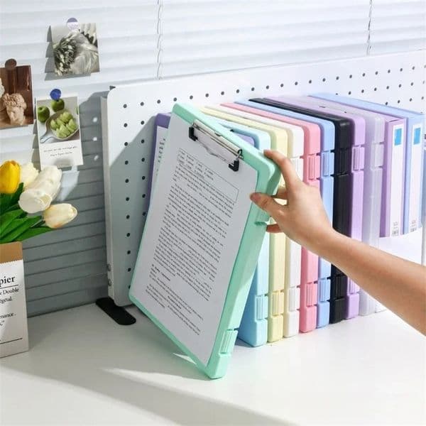 LargeCapacity A4 Clipboards File Folder Box Sturdy Plate Clip n Multifunctional for Efficient Paper Storage Students 250107