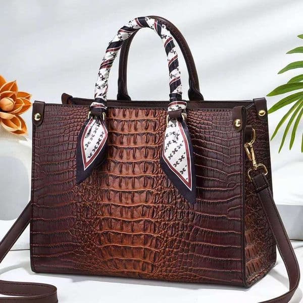 2025 New European and American Crocodile Pattern for Women Tote Single Shoulder Crossbody Handbag Large Bag