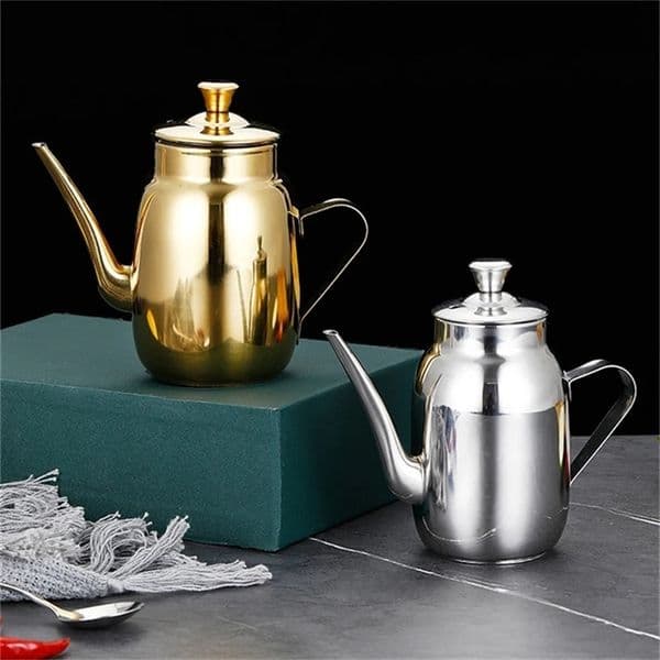 Stainless Steel Oil Cruet Olive Can Soy Sauce Pot Dispenser Leakproof Seasoning Container Kitchen Storage Cooking Tool 250618