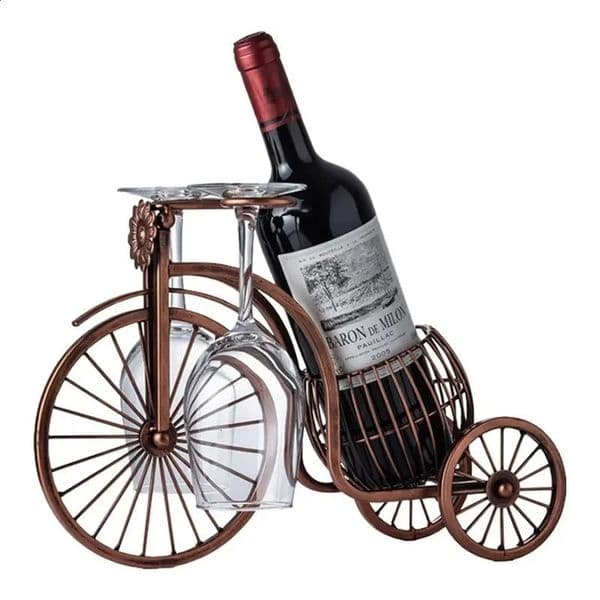 New Creative Metal Rack Vintage Wine Bottle And Glass Holder Bar Home Decoration Display Stand Drip Botellero Vino 250327 Free Shipping