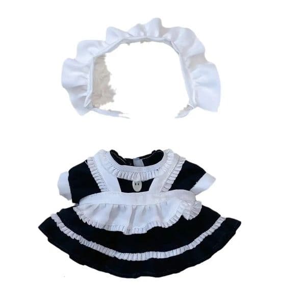20cm Cute Mini Plush DollS Clothes Outfit Accessories Maid Skirt Cute Doll Dress Suit 250922BJ