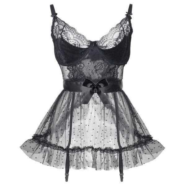 Chemise Nightie Exotic Boudoir Lace Robe Babydoll Lingerie Sheer Mesh Nightgown S-4XL Outfit Set