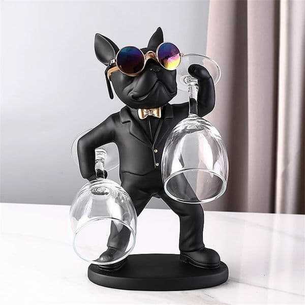 Home Decoration Dog Ornaments French Bulldog Wine Glass Holder Wine Holder Stand Table Decoration Nordic Resin Sculpture 250212