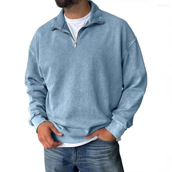 Men's Hoodies 2025 Autumn Fashion Design Polo Neck Sweatshirts For Men Casua Social Wear Clothes Quality Cotton Tops Mens