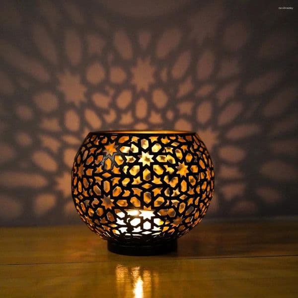 Candle Holders Retro Hollow Iron Ball Tea Lamp Holder Wax Atmosphere Home Decoration