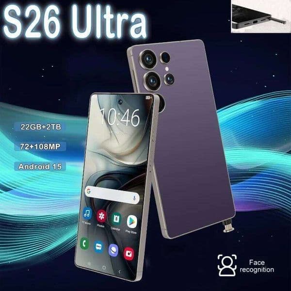 HOT 2026 New S26 Ultra NEW 7.3 Inch Global Edition Original Smart Dual Card 8000Mah Battery Facial Recognition Function