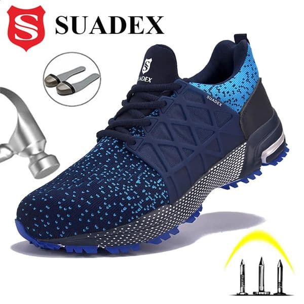 SUADEX Work Shoes Breathable Upper Steel Toe Boots Antismashing Safety For Men Women Sneaker EUR Size 3748 241225