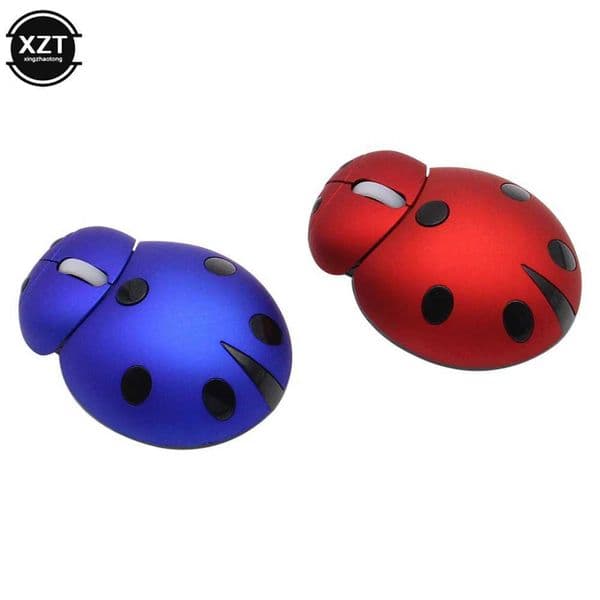 Wireless Laser Mini Ergonomic Computer Mouse Portable Creative Ladybug Shape Cute Usb Animal Felt Gift PC Mouse M250102
