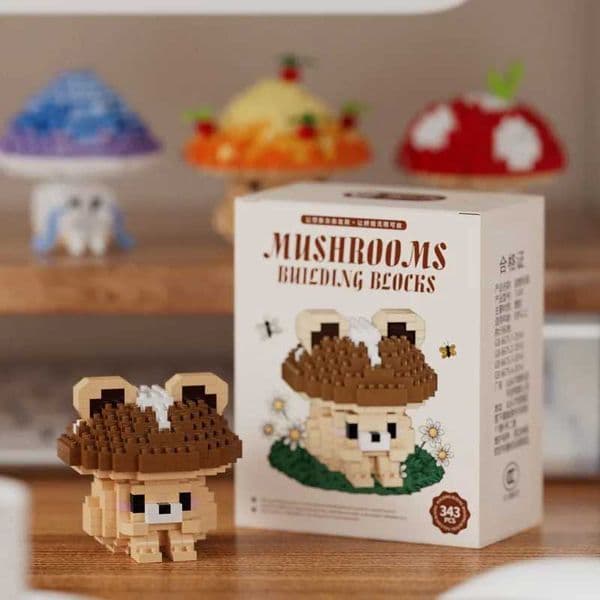 New Cute Simulated Mushroom Building Module Childrens Education Toys Leisure Assembly Decompression Game Childrens Gifts W250102