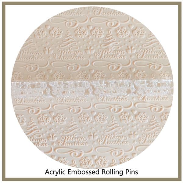 House-Warmings Bakeware Fondant Pastry Tools, Printing Mold, 3D Christmas Embossing Rolling Pin