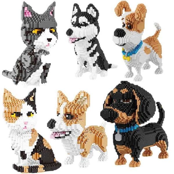 2026 New Free Shipping Micro-Particle Building Blocks For Children Pet Dog And Cat Animal Assembly Model Ornaments DIY Educational Toys Teaching Gif T