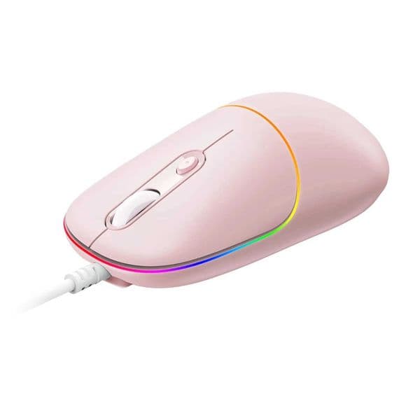 Fenisio USB Wired Mouse 6400 DPI Color RGB Backlight Silent Click Wired Gaming Mouse Office Mic for Laptops Desktop Computer M250102