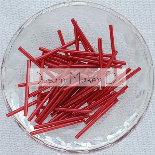 25g/150pcs 2*30mm Matt Color Bugles Pipe Glass bead Seed Spacer Tube Leptospira Beads For jewelry making DIY Garment Accessory