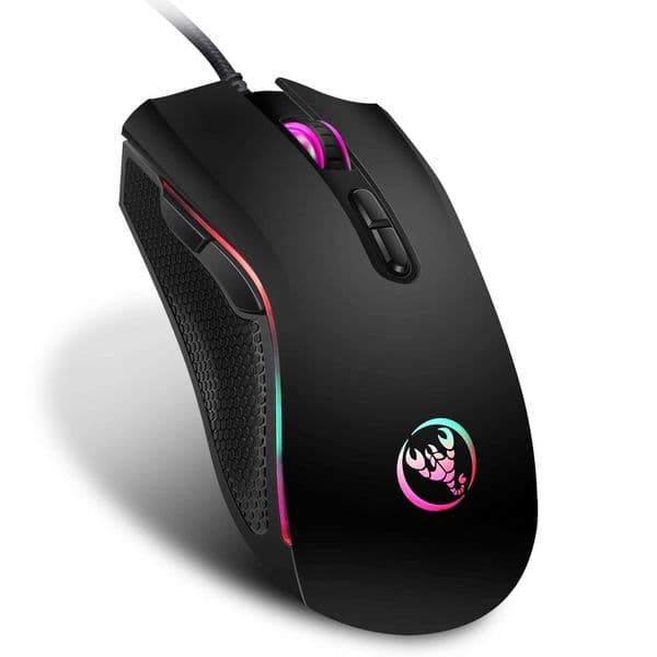 High Quality HXSJ A869 optical ergonomic RGB ABS 4-level resolution adjustment wired gaming mouse for laptops and PCs Z250102