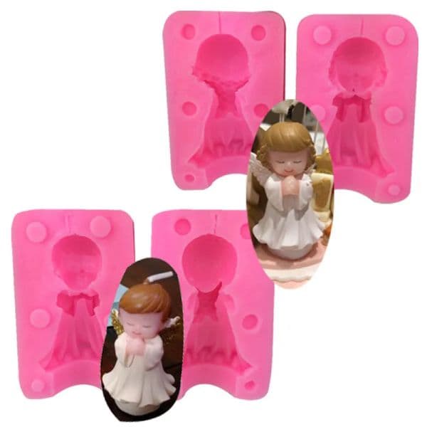 3D Angel Girl Boy Candle Silicone Mold Lollipop Soap Mold Drop Mold Baking Cake Silicone Mold Candle Making Body Mold