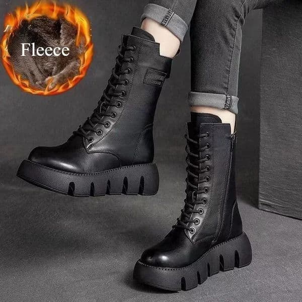 Fashion Womens Ankle Boots Winter Plush Warm Platform Zip Shoes Female Waterproof Boot Botas De Mujer Thigh High Boots 250102