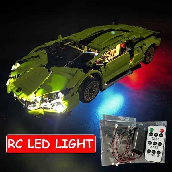 RC LED lights for technology automotive building blocks 1 14 ultra high speed racing sports vehicle blocks DIY light toys (excluding cars) W250102