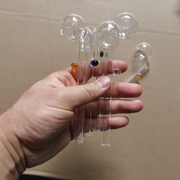5.5 Inch Curved Glass Pipes 14cm glass Clear Quality Tube Handmade For Smoking pipes handcraft