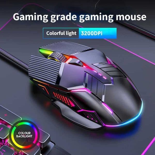 3200DPI ergonomic wired gaming mouse USB gaming mouse RGB Mause gaming mouse 6 buttons LED silent mouse for PC laptops M250102