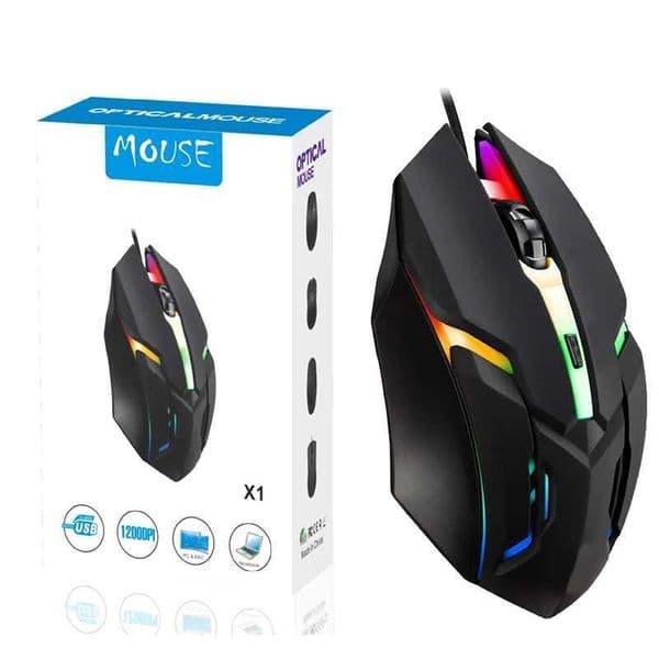 New Arrival Electronic sports game mouse wired cold light USB computer interface business office black and white multiple types to choose from T250102