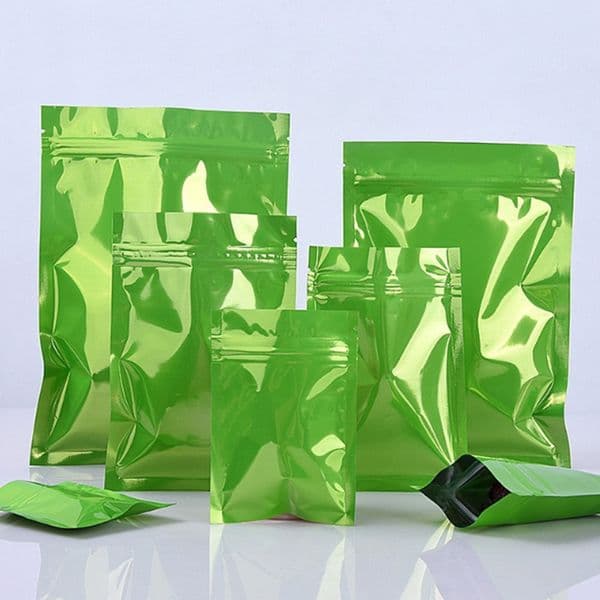 Green Aluminum Foil Plating 500mg Stand Up Packaging Bags Wholesale