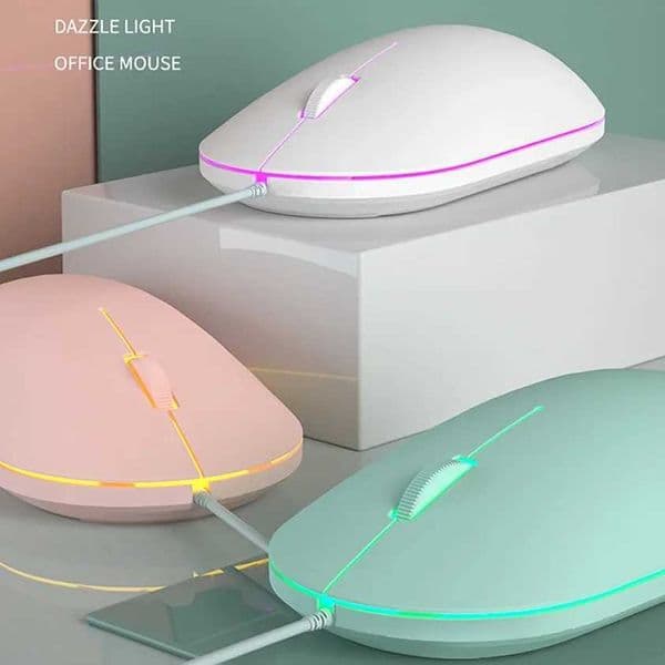Cute wired mouse cheap mini RGB backlit Mauser design ergonomic USB 1600 DPI optical mouse creative pink PC laptop M250102