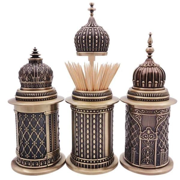 Home European-style Retro Style Living Room Hand-pressed Metal Creative Toothpick Holder Push-type Automatic Box 241231