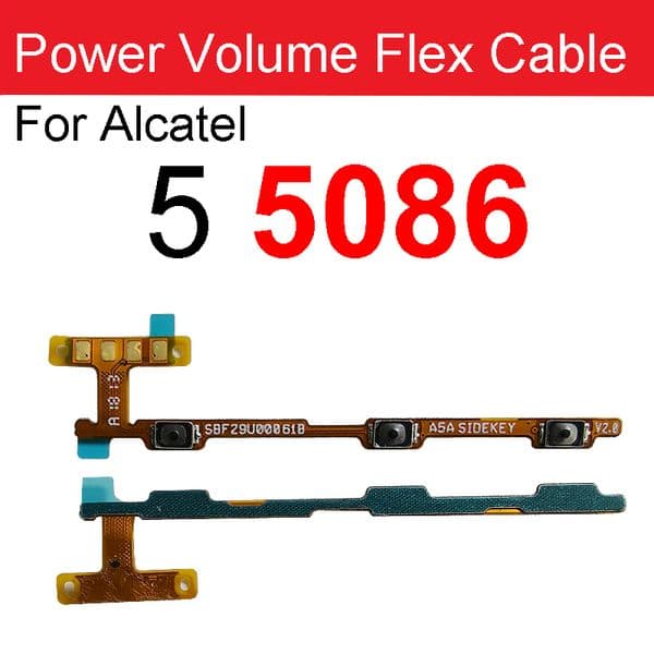 Power Volume Keys Flex Cable For Alcatel 3 5052 5053 5 5086 7 6062 3C 5026 3V 5099 3X 5058 1V 5001 5007 1S 5024 1SE 5030 2025 1 5033