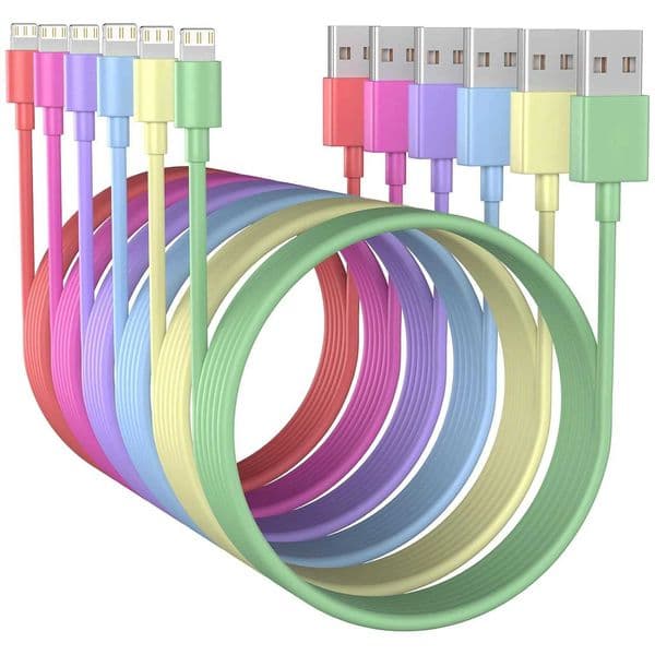 for cable 6Pack (3/3/6/6/6/10 FT) Fast Charging High Speed Transfer Cord Compatible with 14 13 12 11 Pro MaxXJ250103
