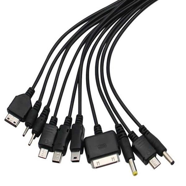 10 In 1 USB Cable Charging Line USB 2.0 A Port Male To 10 Different Multi Plug Connectors Multi-Function Convenient DurableXJ250103