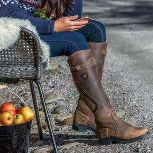 Boots Women Knee High Heels Long Suede Knee-High Square Thigh Hig Plus size womens leather boots Riding boots Motorcycle boots 250102BJ