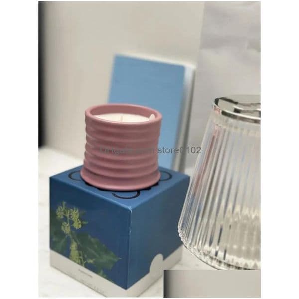 Scented Candle Spain Scented Candles Pottery Jar Top Quality Fragrance Candle Ivy Aromatherapy Gift Box Home Decoration Christmas Drop Delivery Heal Ot CL250118