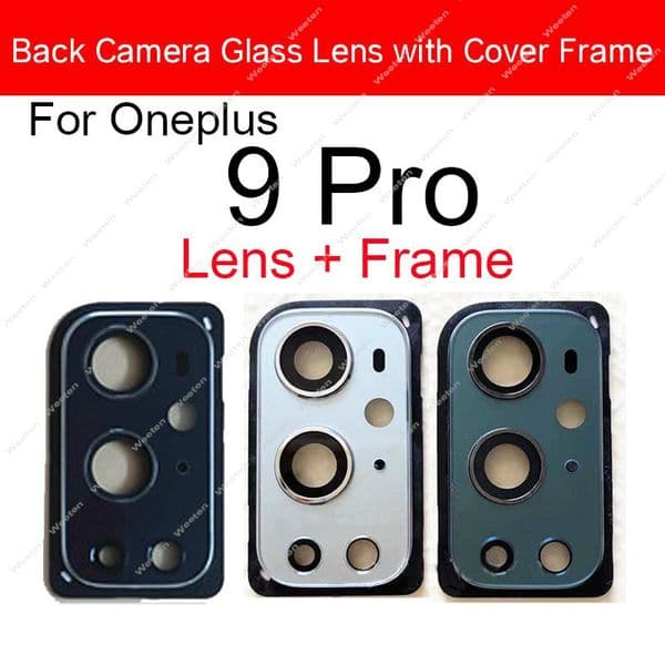 Back Camera Glass Lens With Frame For Oneplus 1+ 8 9 8Pro 9Pro 8T 9R Rear Camera Glass Lens with 2025 Sticker Repair Replacement Part