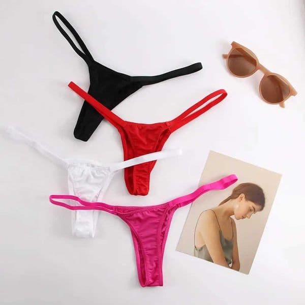Womens intimate low rise cotton milk silk T-shaped back cotton G-striped sexy thong womens underwear W250103
